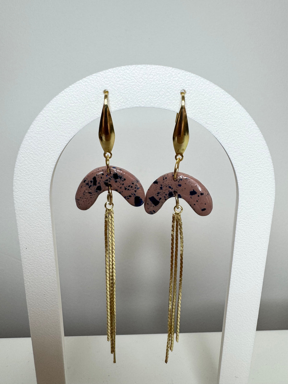 Hanger goud - roos/blauw