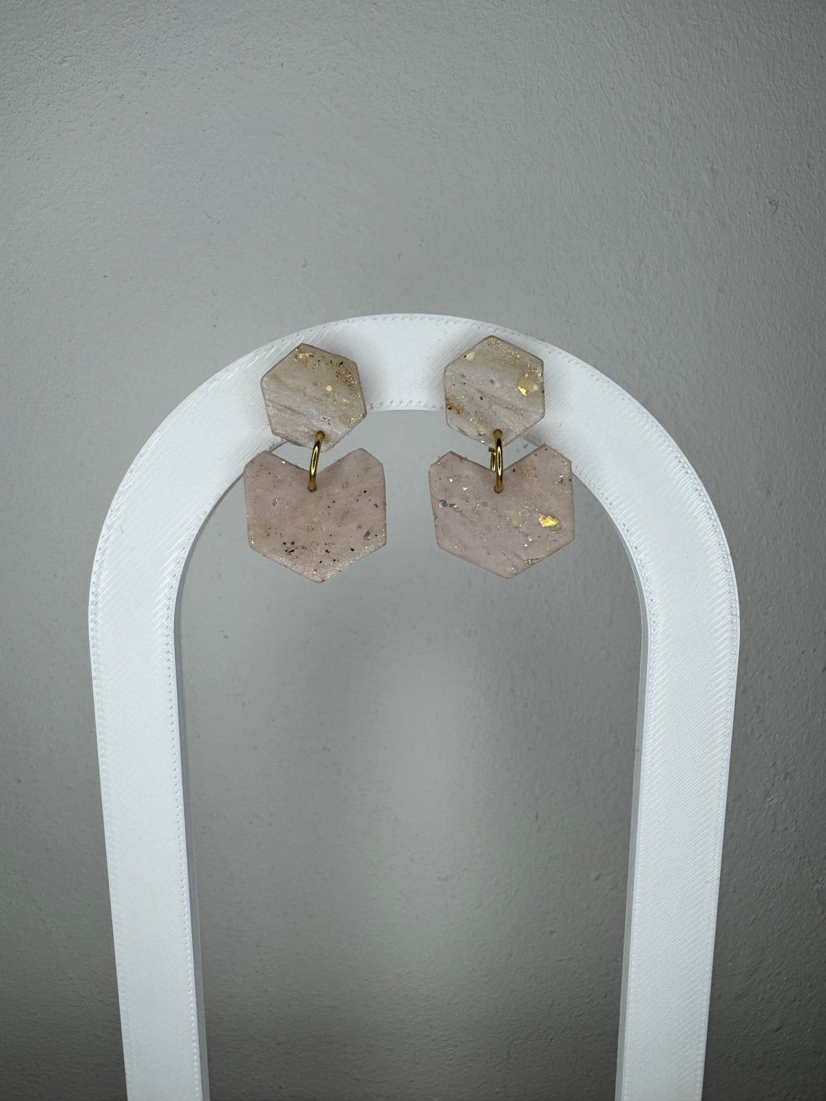 Steker wit - Goud/glitter