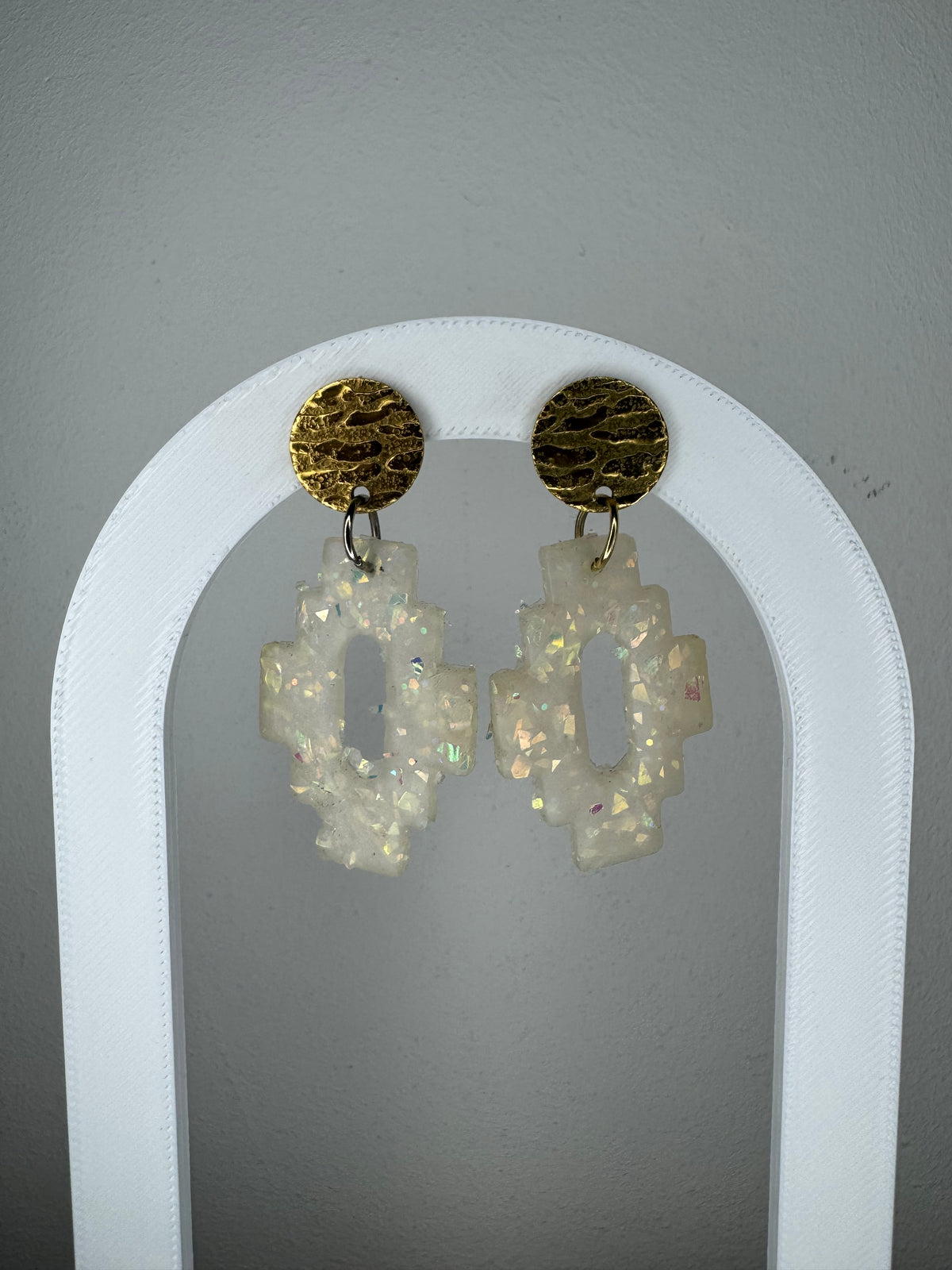 Hanger goud - Wit/glitter