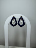 Hanger goud - Blauw/parel
