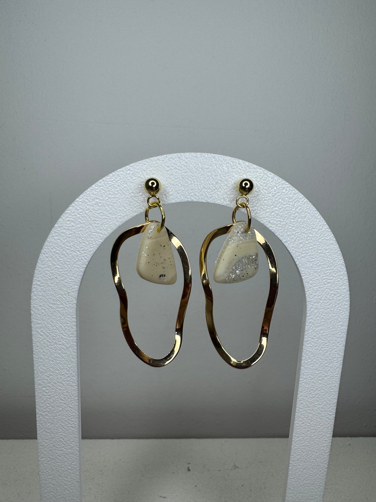 Hanger goud - Wit/glitter