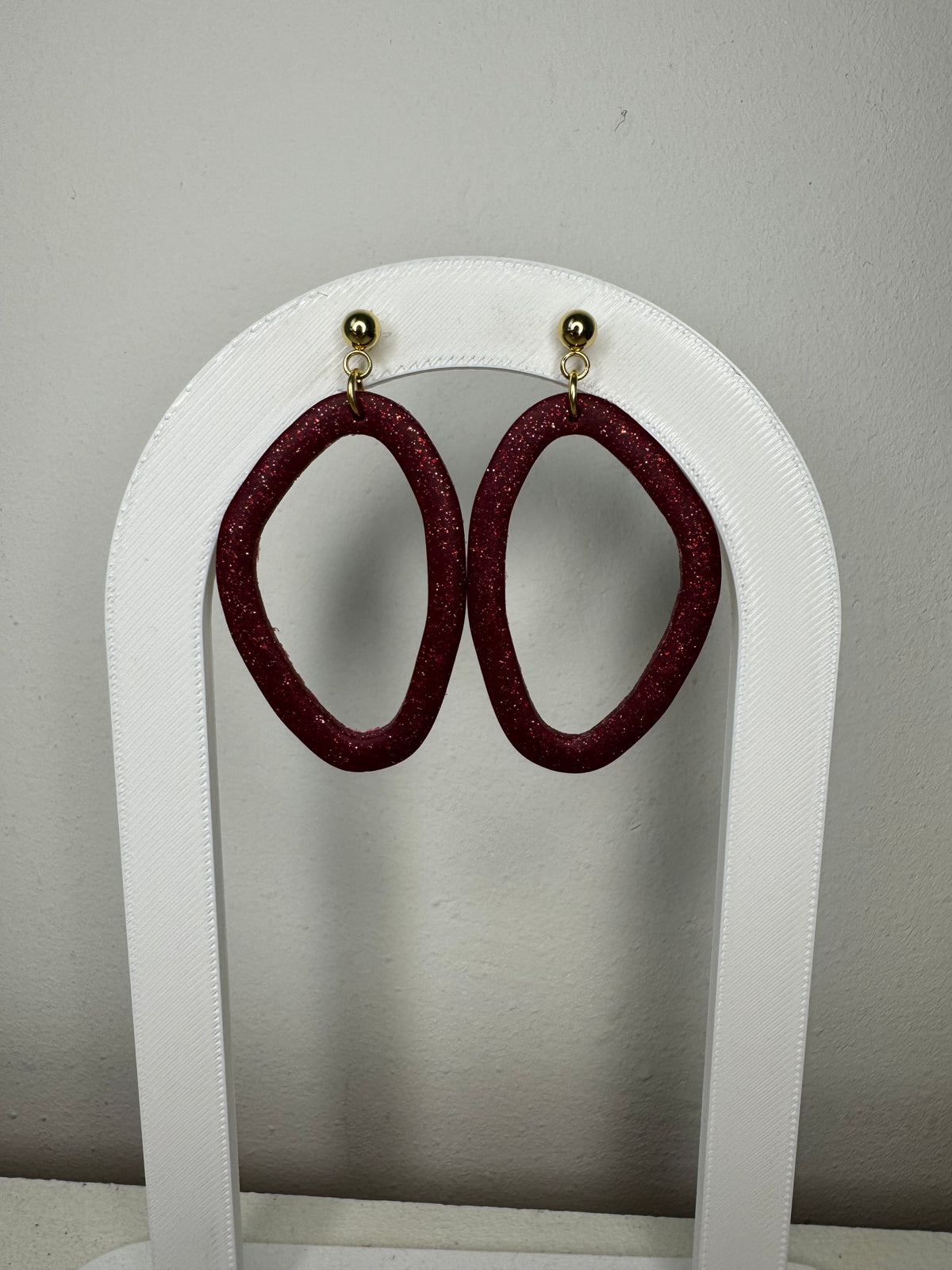 Hanger goud - rood/glitter