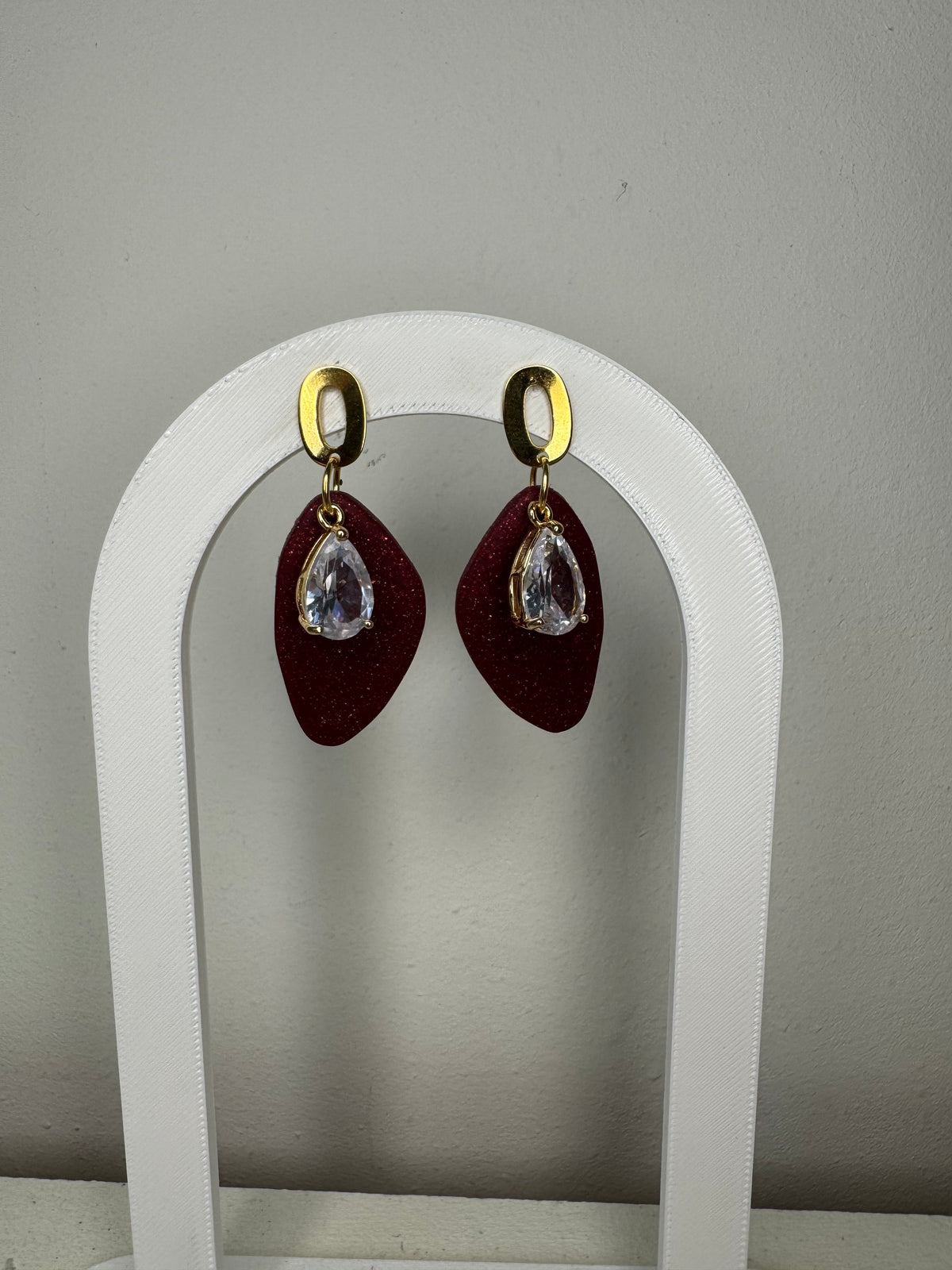 Hanger goud - Rood/glitter/glas