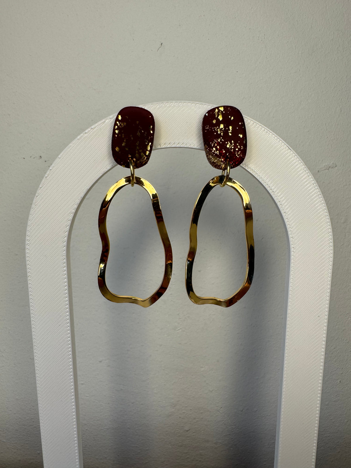 Steker rood/glitter - goud