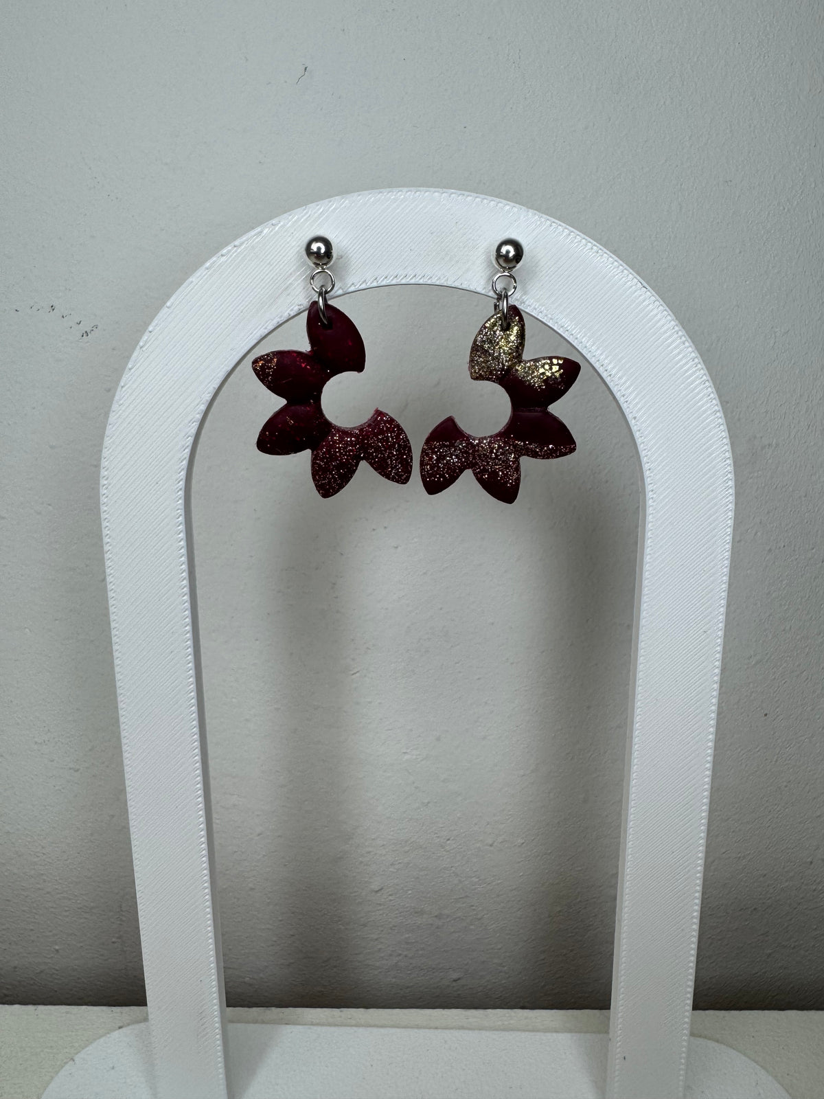 Hanger zilver - Rood/glitter