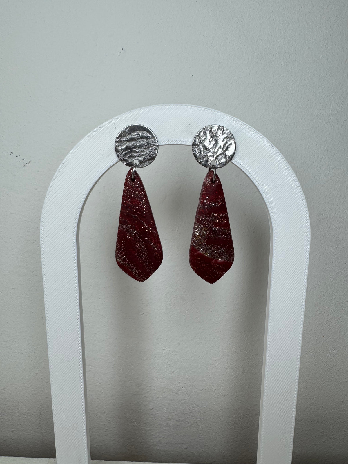 Hanger zilver - Rood/glitter
