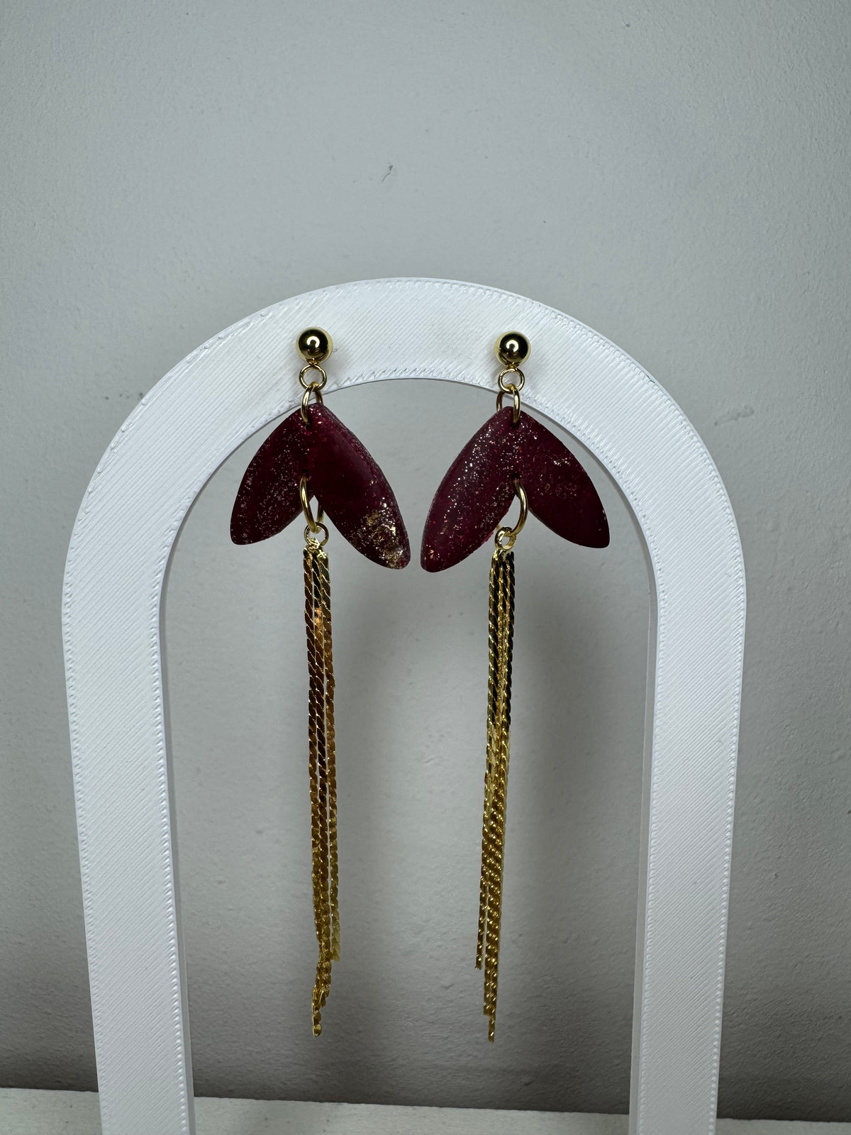 Hanger goud - Rood/glitter