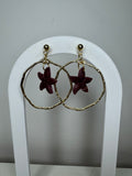 Hanger goud - Rood ster/glitter